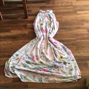 High neck floral dress